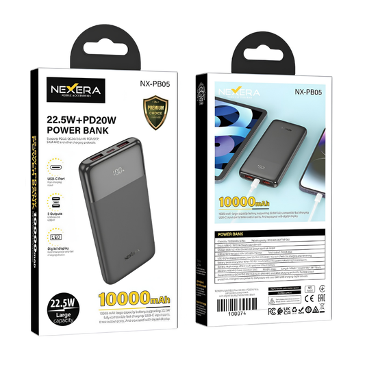 NEXERIA 22.5W + PD20W 10000MAH POWERBANK NX-PB05