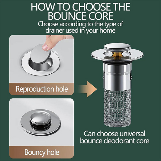 Universal Bathroom Sink Drain Stopper Double layer filtration
