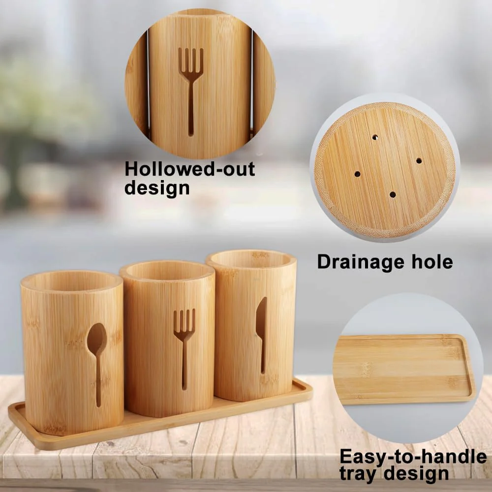 Bamboo Utensil Organizer