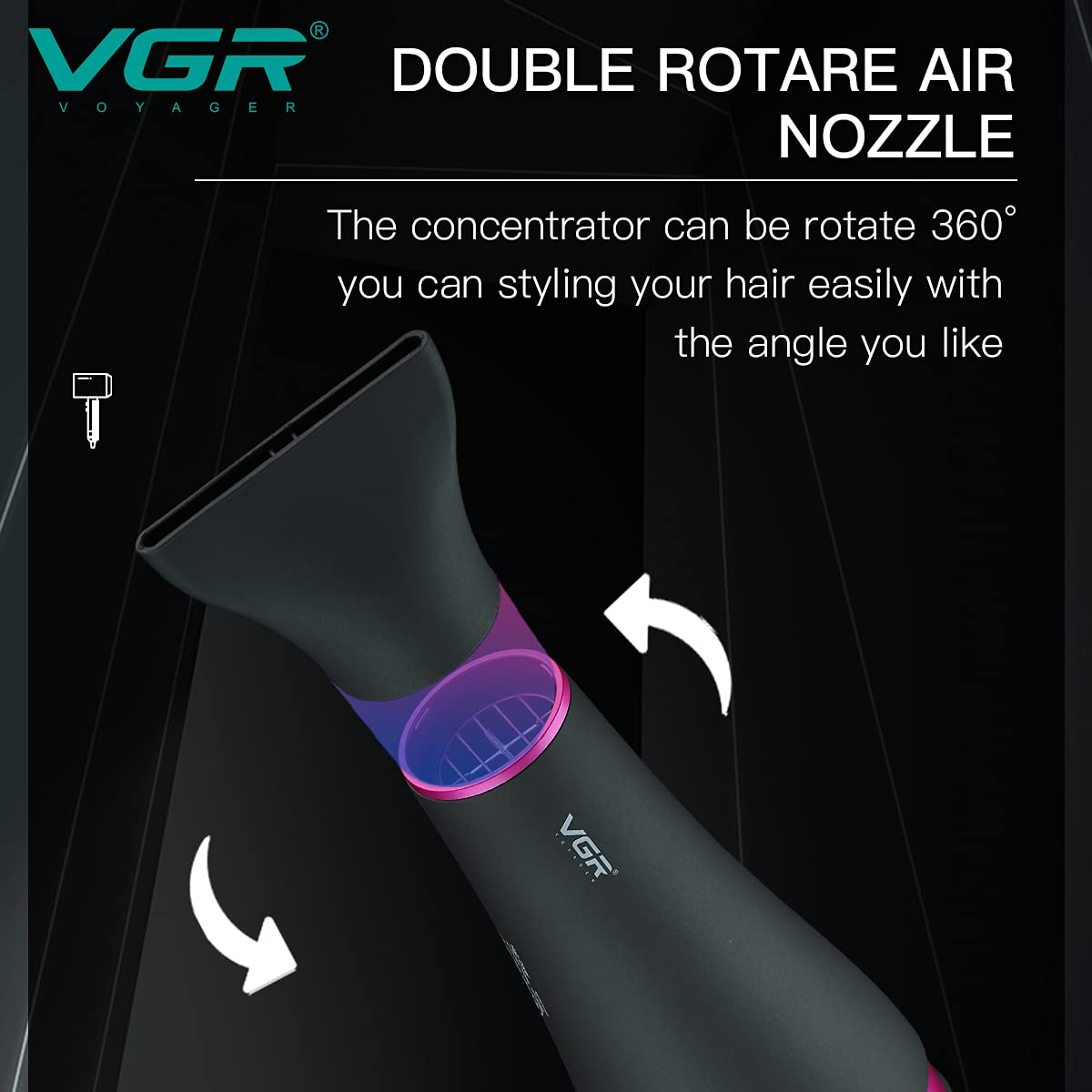 Vgr Hair Dryer V402 - With Diffuser