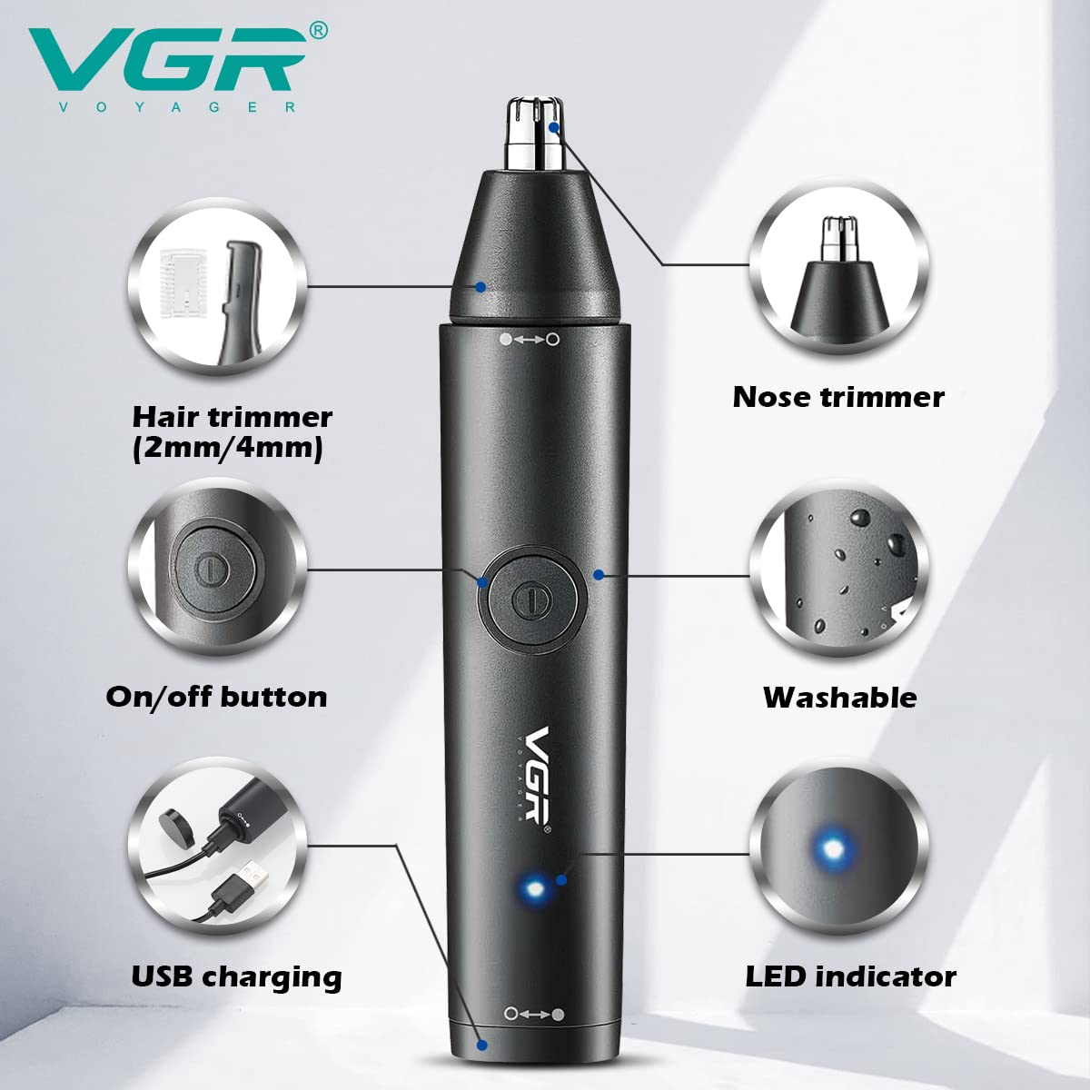 VGR V613 Ear, Nose & Eyebrow Trimmer