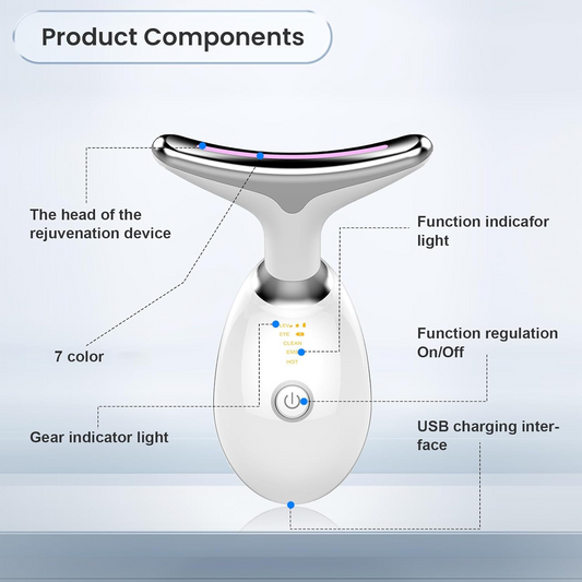 3 in 1 Vibration Face & Neck Massager – Triple-Action Anti-Wrinkle Device for Skin Tightening, Lifting & Smoothing