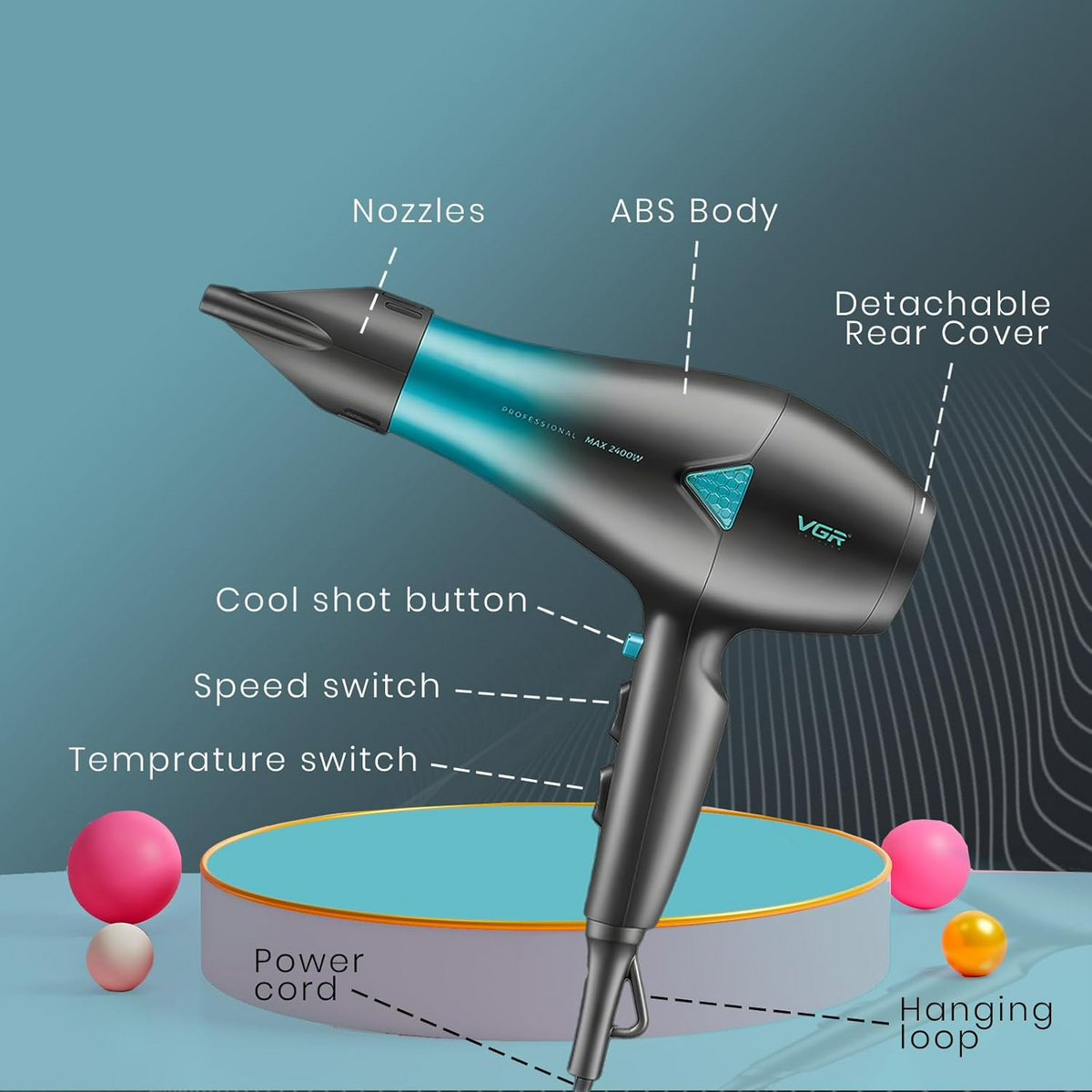VGR Hair Dryer V455