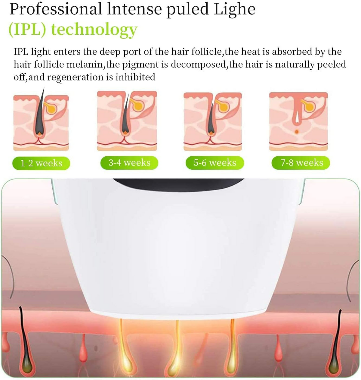 IPL Hair Removal Device for Face & Body
