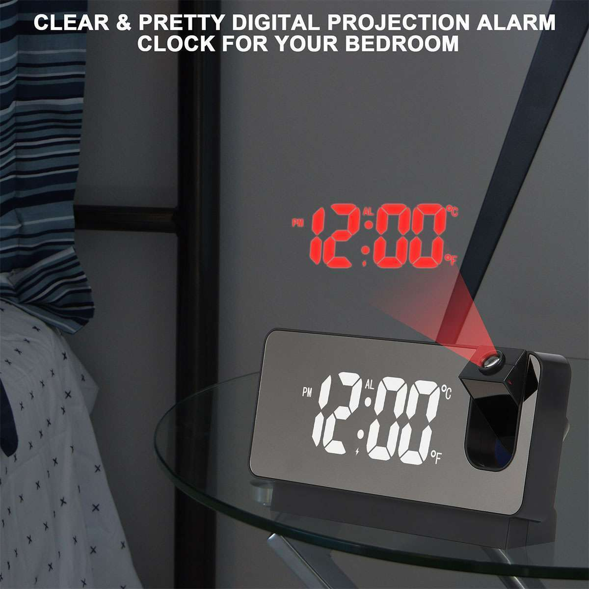 LED Projection Alarm Clock