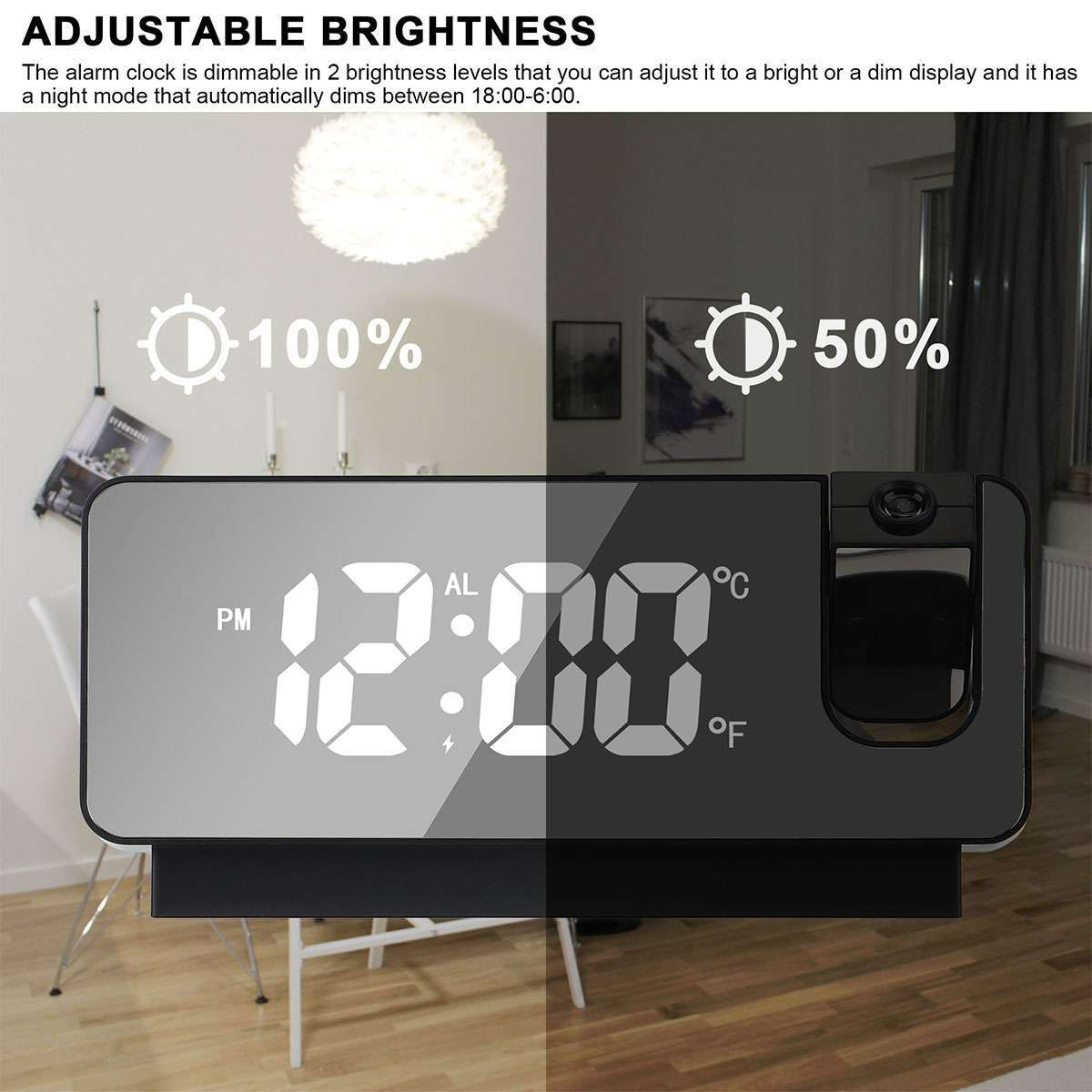 LED Projection Alarm Clock