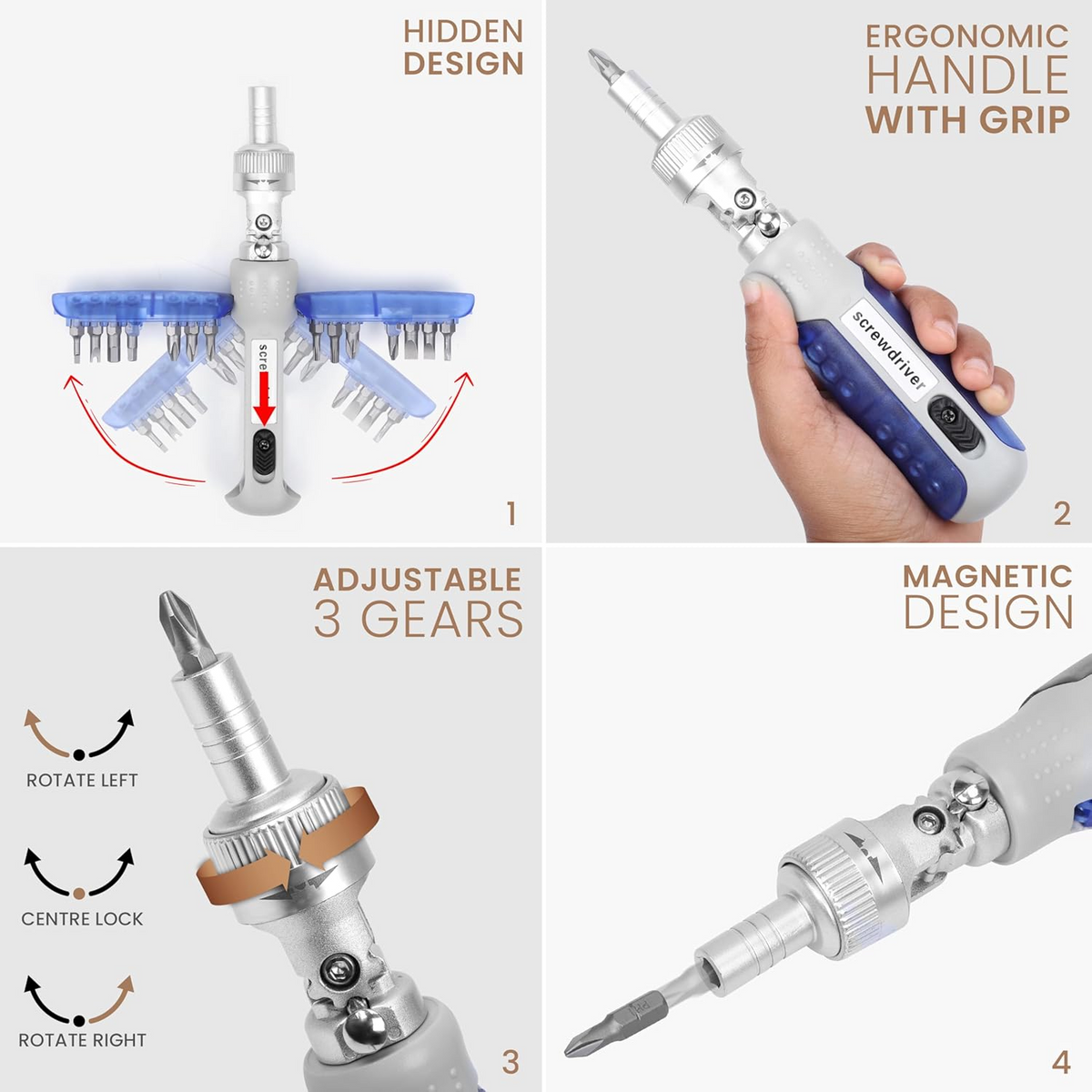 15 in 1 Magnetic Ratchet Screwdriver Set