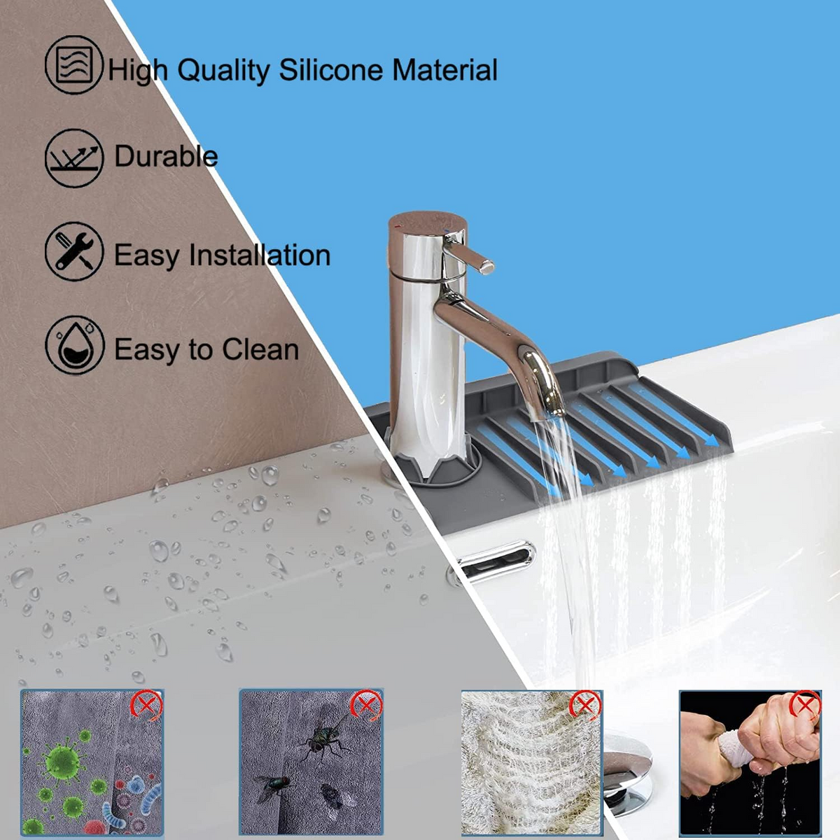Silicone Faucet Draining Mat