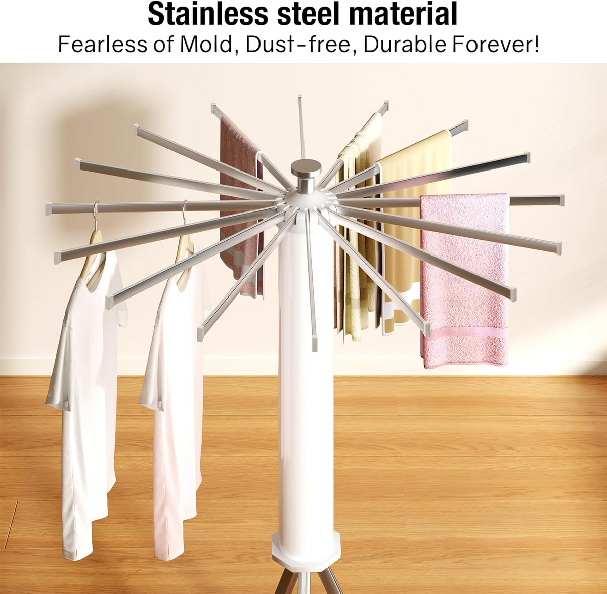 16-Arm Folding Tripod Clothes Airer
