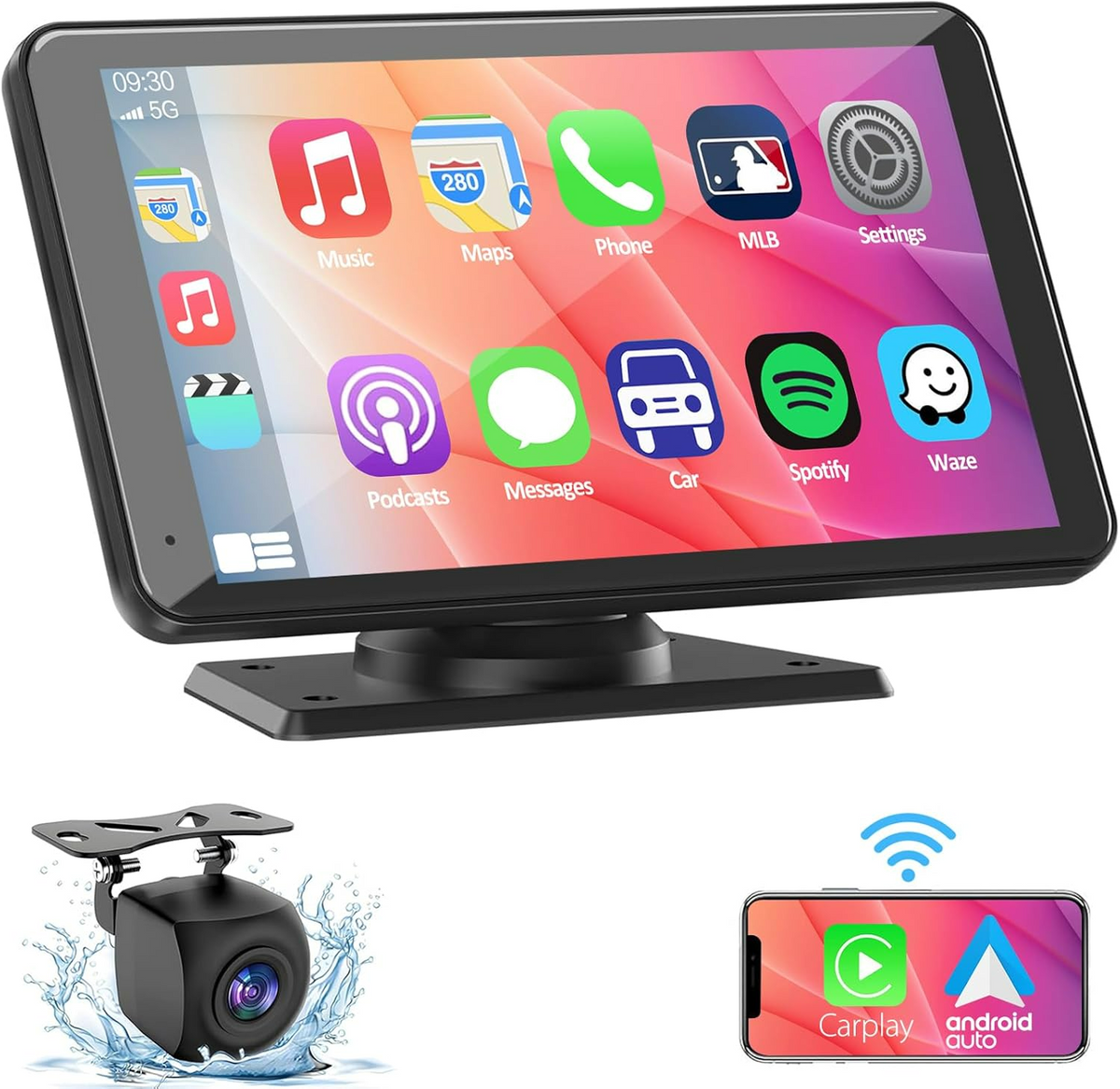Wireless CarPlay Stereo with Camera