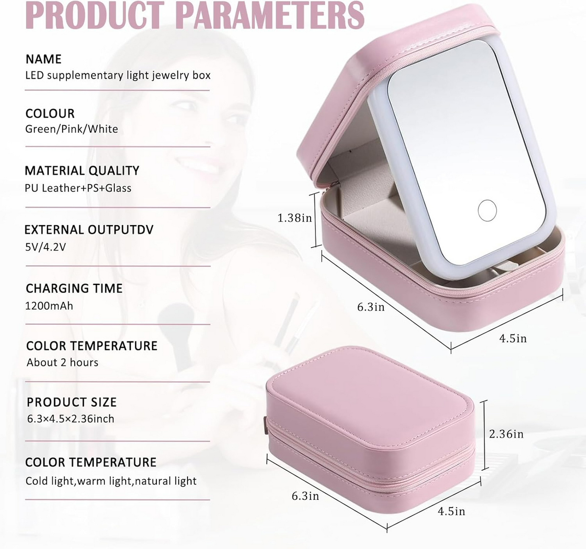 LED Makeup Travel Case
