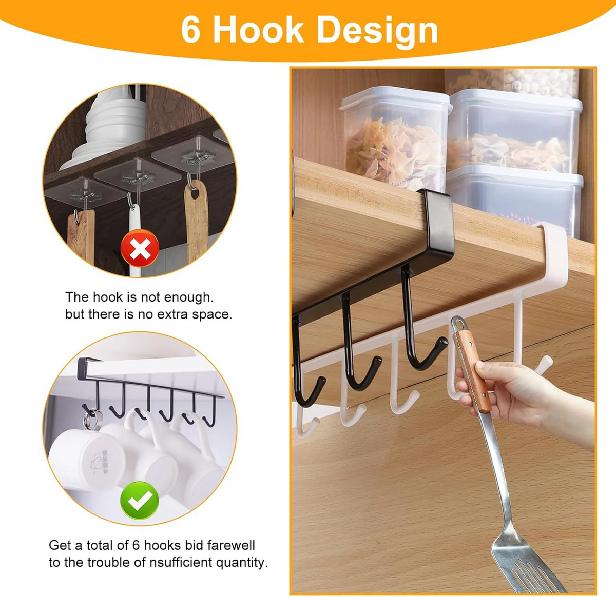 6-Hook Stainless Steel Organizer
