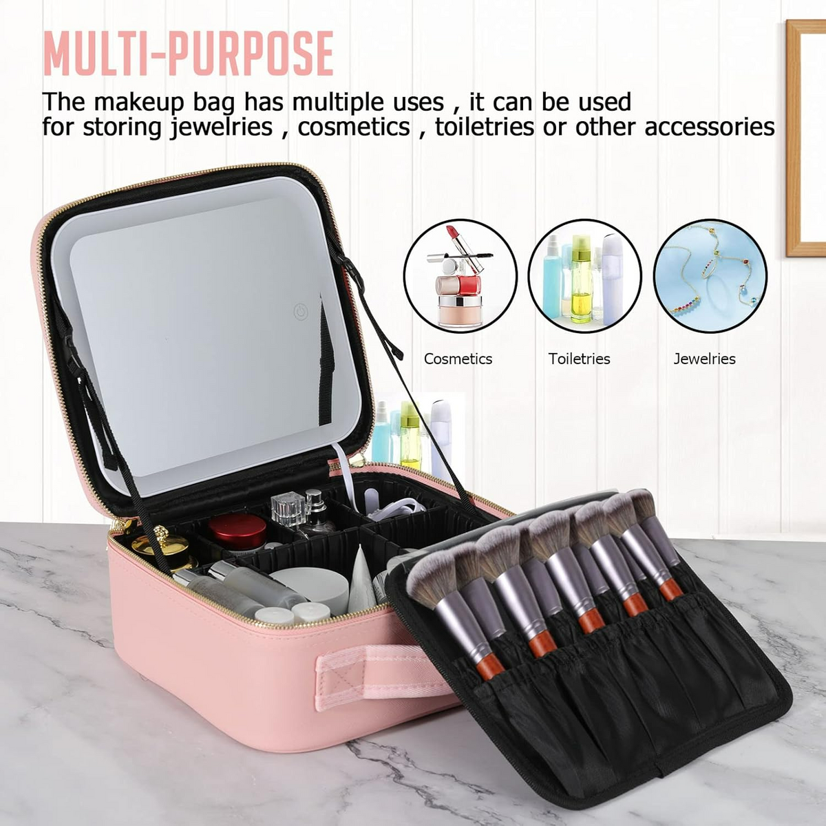Adjustable Light Make up Bag
