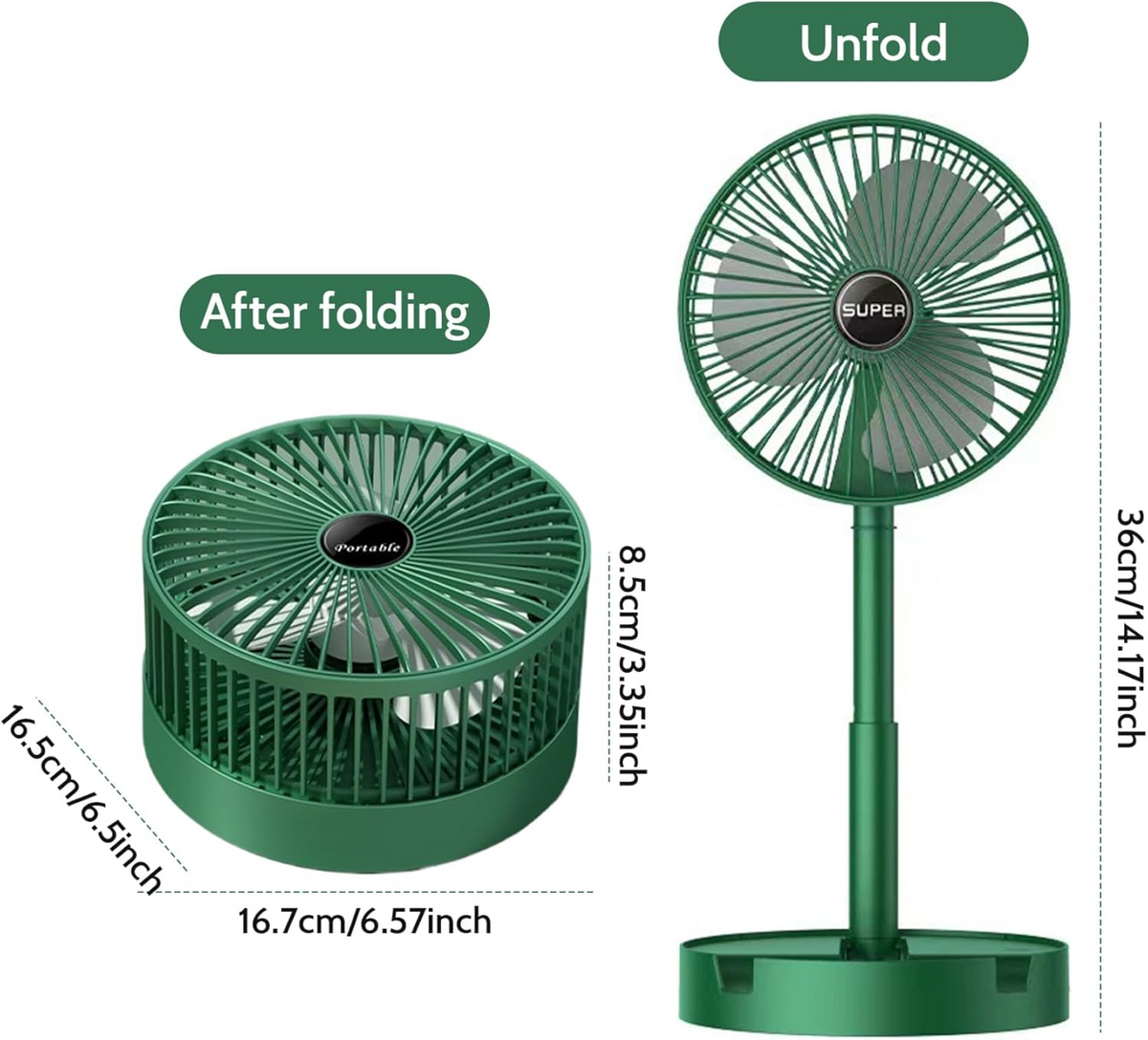 Foldable Desk Fan 3 Speeds, 180° Tilt Fan