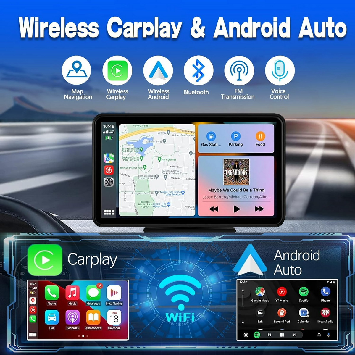 Wireless CarPlay Stereo with Camera