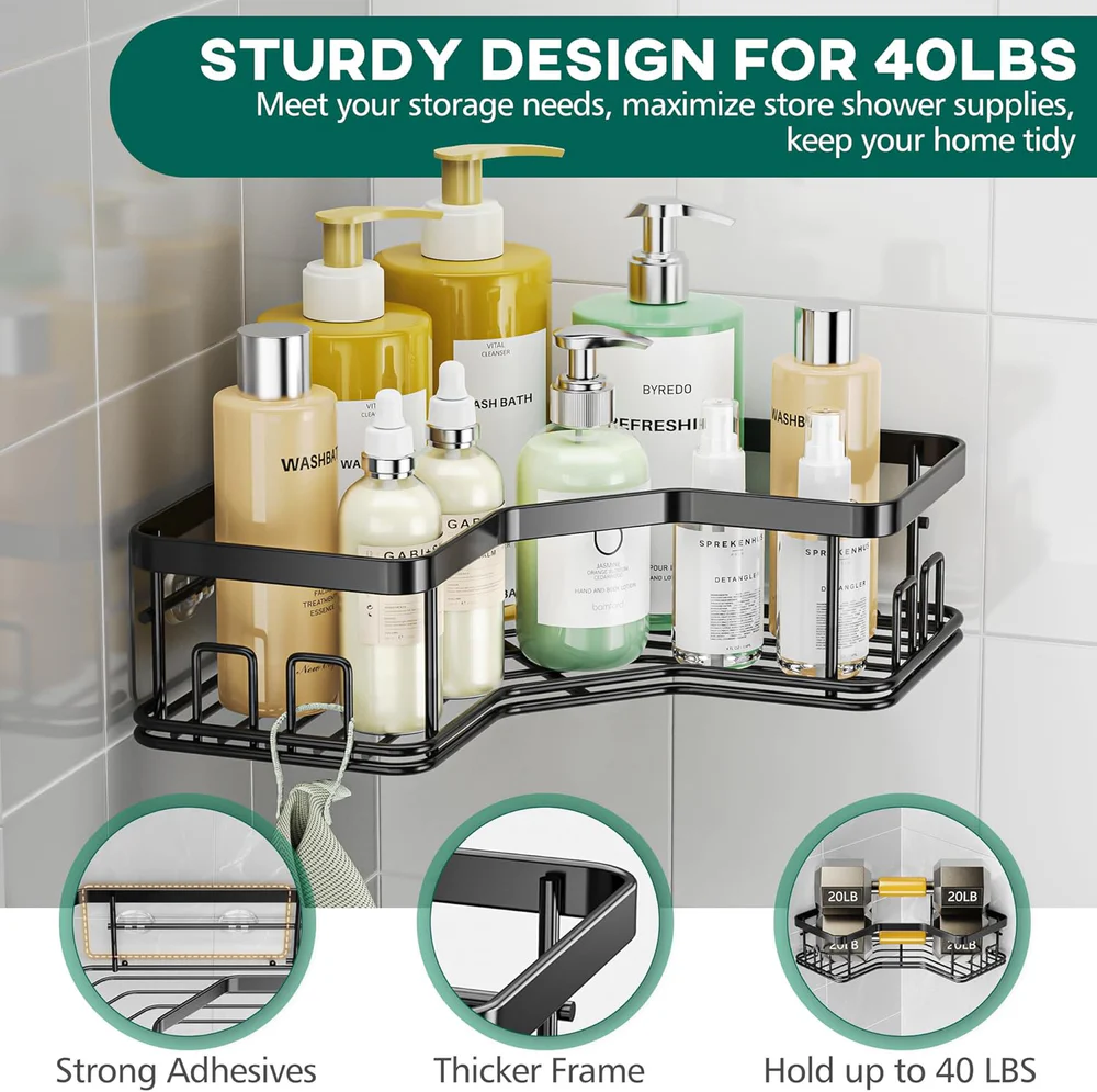 5-Piece Corner Shower Organizer