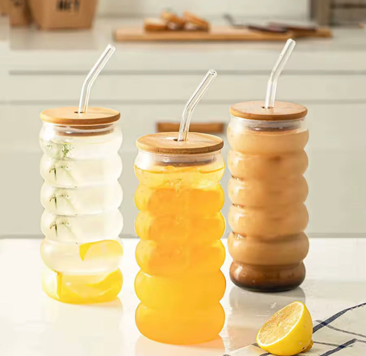 Wavy Glass Cup 14oz