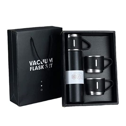 Thermos With Cups Double Wall Stainless Steel 500ml Vacuum Flask