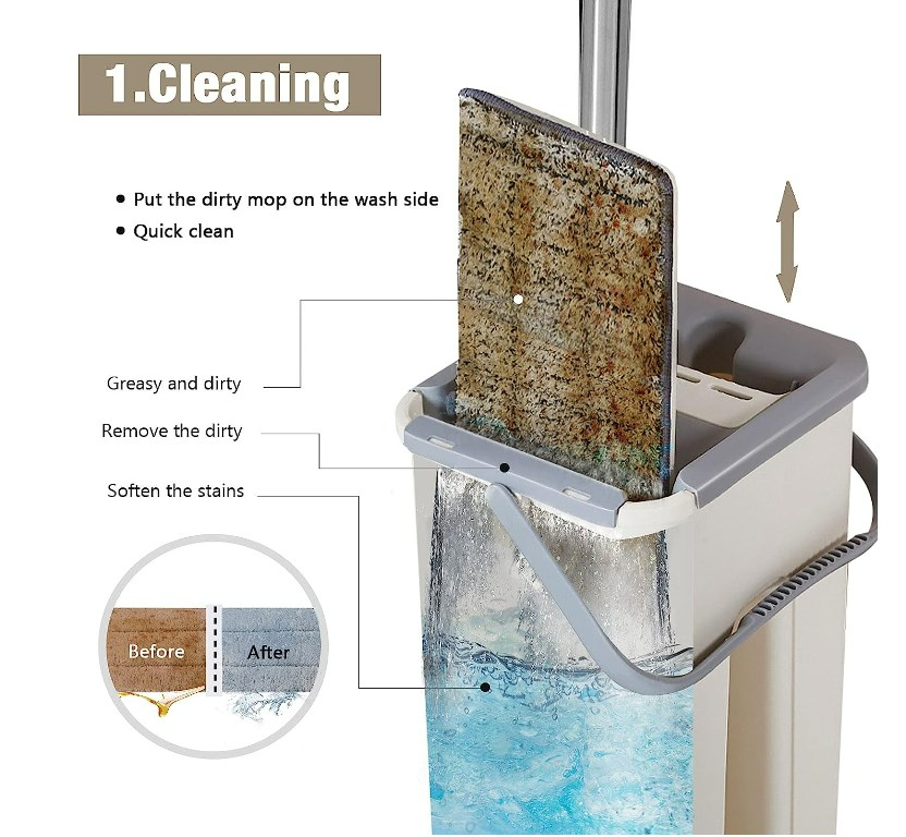 Hands-Free Mop & Bucket Set