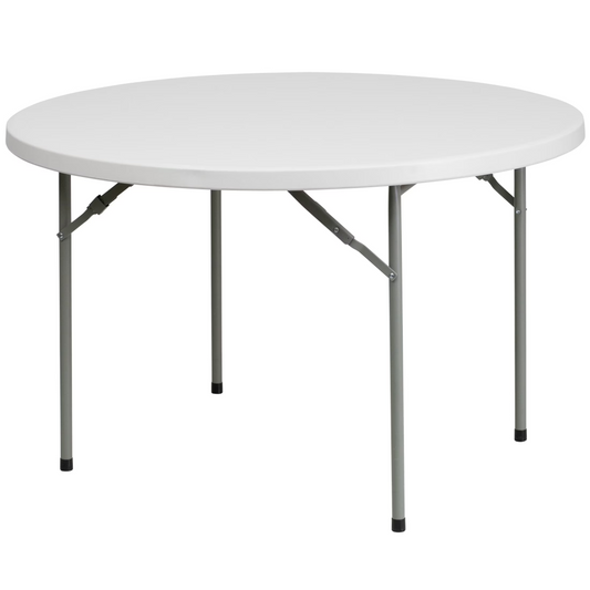 Round Plastic Event Folding Table, White