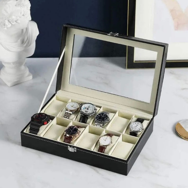 Watch Box 12 Slot Black
