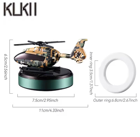 Solar Powered Helicopter Car Air Freshener Rotating Aromatherapy Diffuser for Car, Home & Office