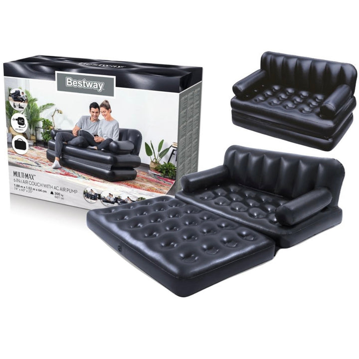 5-In-1 Double Multifunction Inflatable Fashion Air Sofa Queen Double Bed Mattress (L188 x W152 x H64)cm