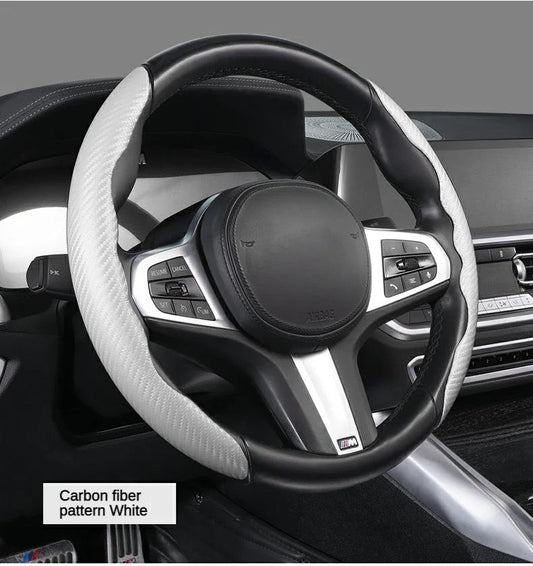 Car carbon fiber steering wheel cover non slip