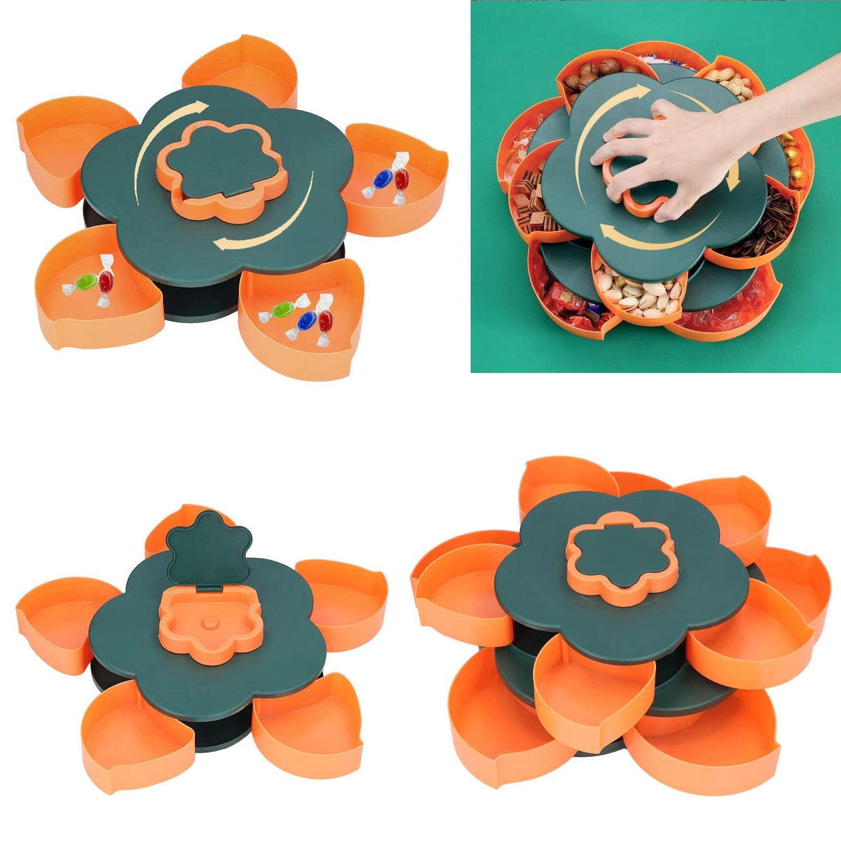 Rotating Double Snack Tray