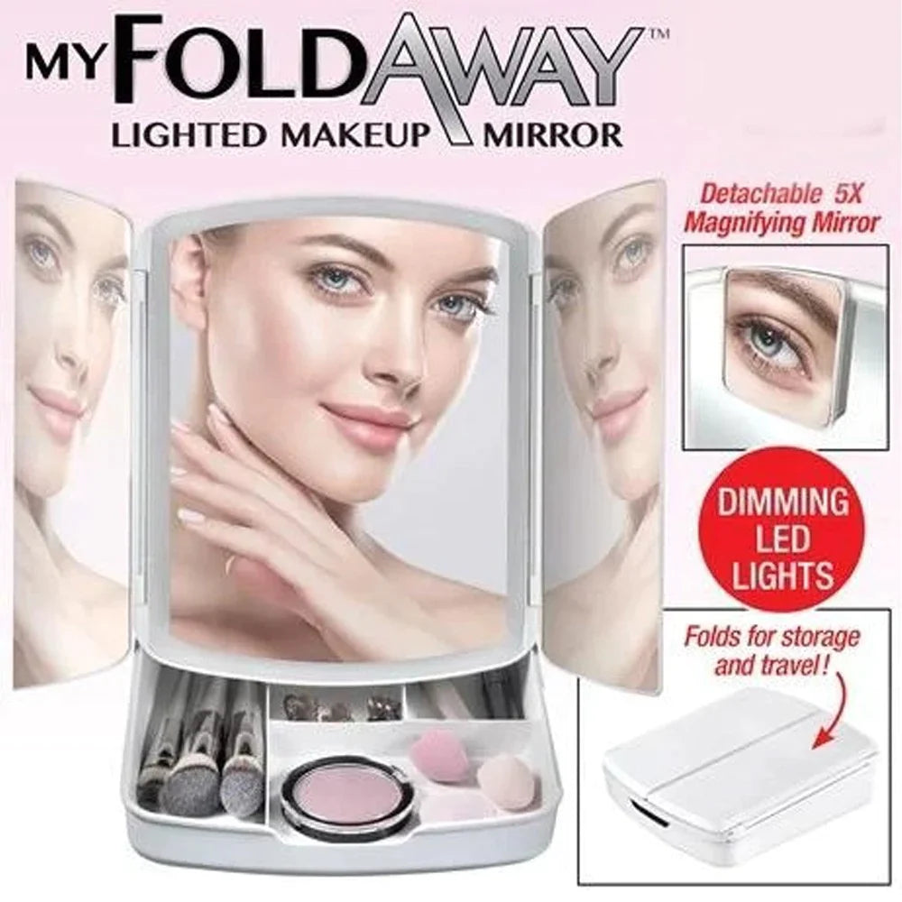 Fold-Away Vanity Mirror