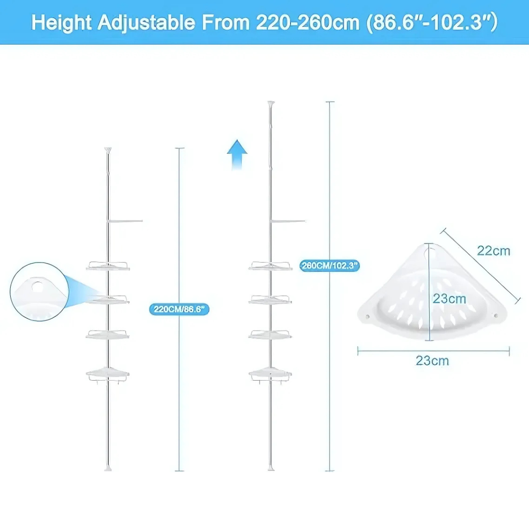 4 Tier Bathroom Corner Shelf