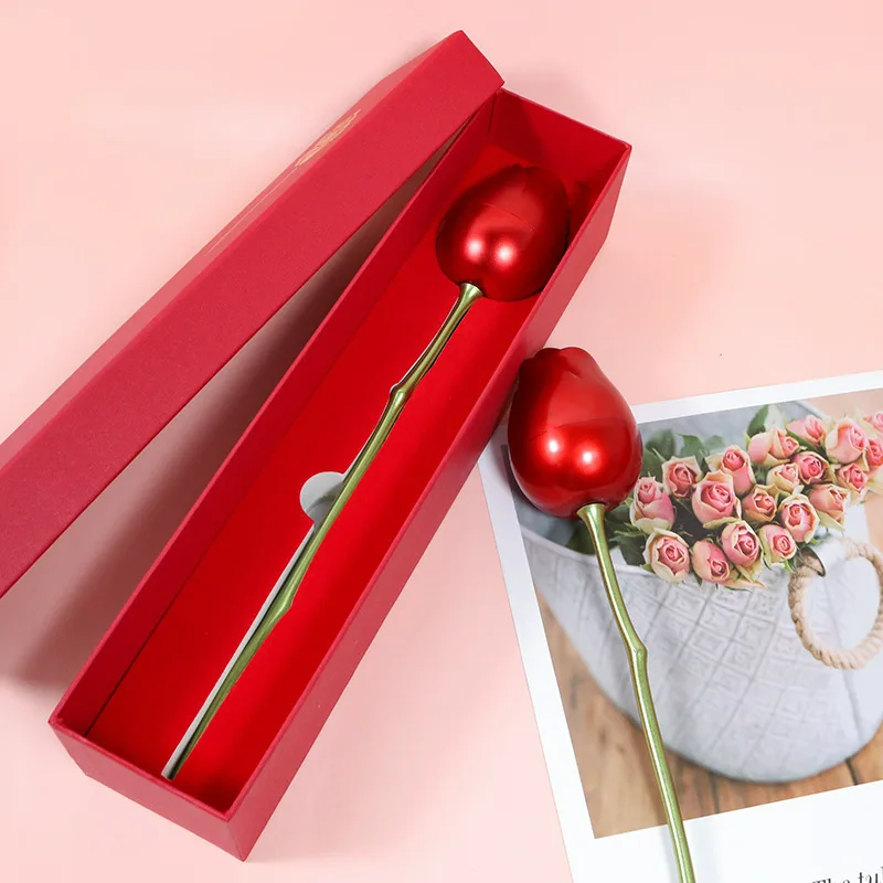 Metal Rose Necklace Gift Set
