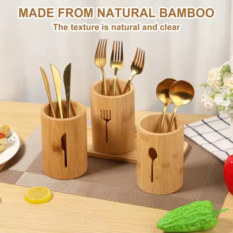 Bamboo Utensil Organizer