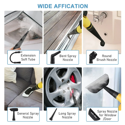 High Pressure Steam Cleaner – 1000W Handheld Steam Cleaning Machine with 9 Accessories for Kitchen, Bathroom, Furniture & Car Detailing