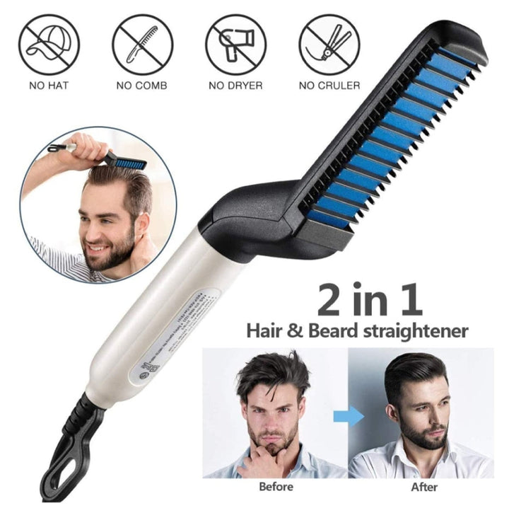 10W Electric Beard & Hair Straightener – Ceramic Heated Comb