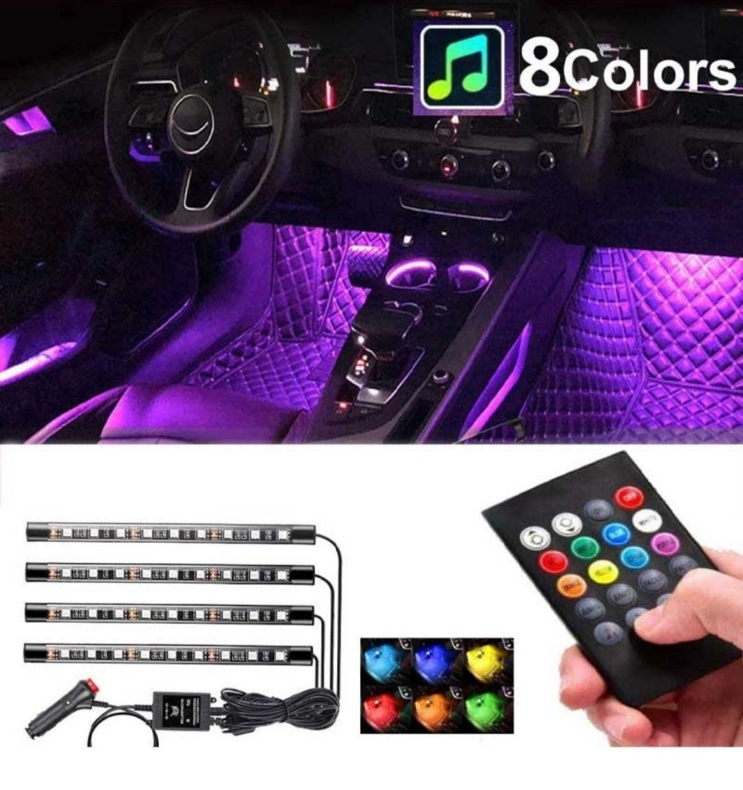 4-Piece RGB Car Interior Lights