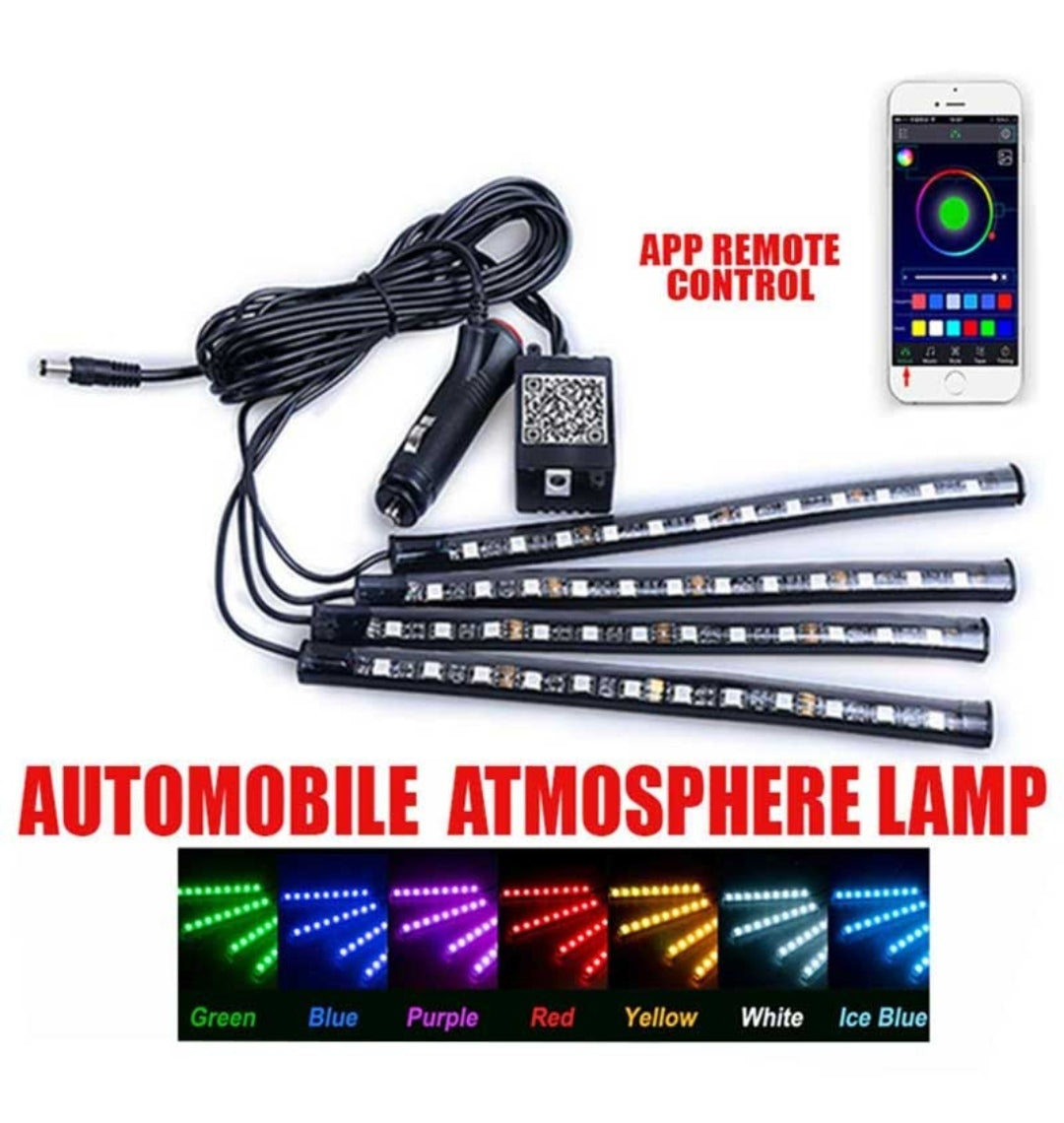4-Piece RGB Car Interior Lights