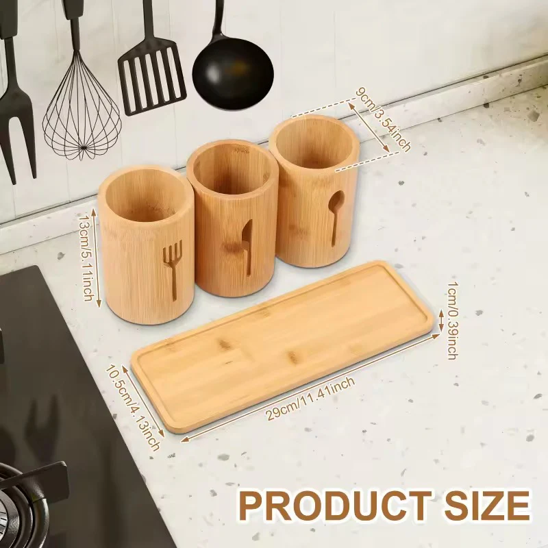 Bamboo Utensil Organizer