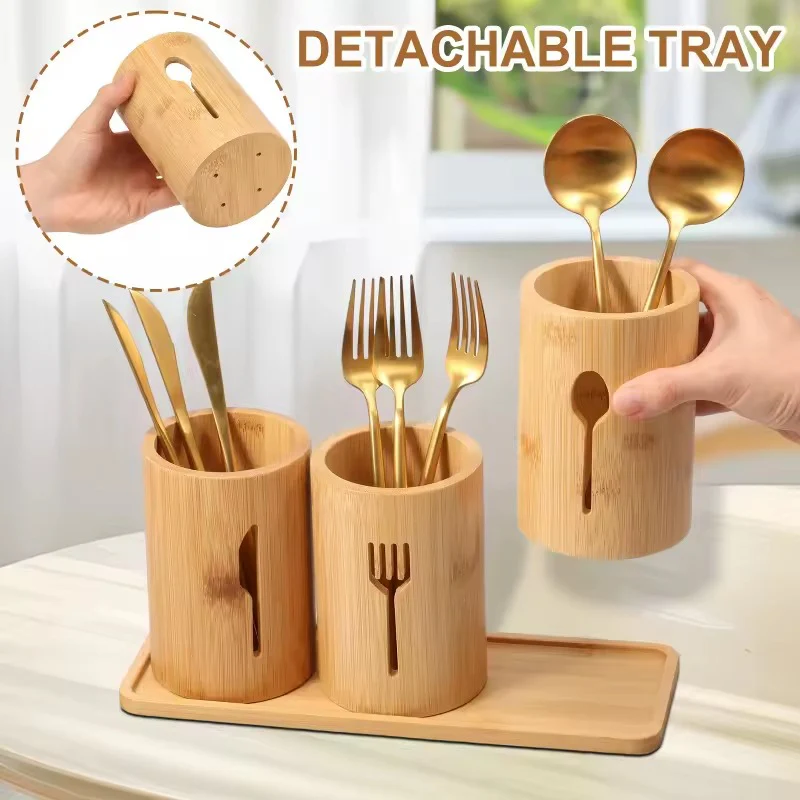 Bamboo Utensil Organizer