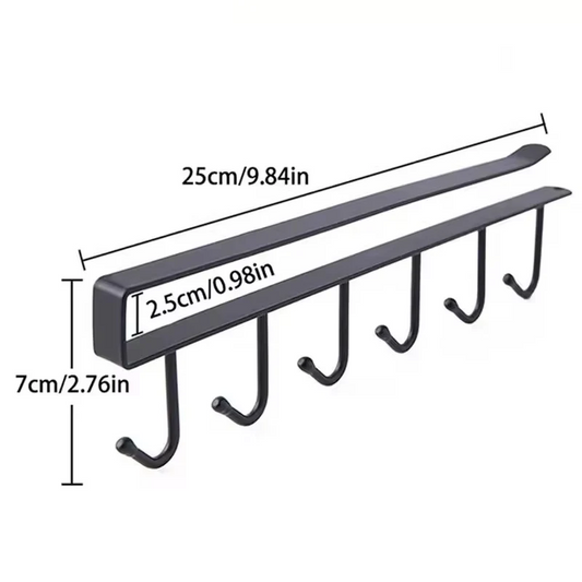 Stainless steel 6 hook organizer