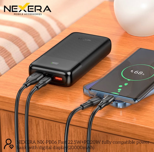 Nexera Powerbank 20000MAH 22.5W FASTCHARGE NX-PB06