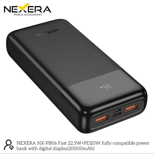 Nexera Powerbank 20000MAH 22.5W FASTCHARGE NX-PB06