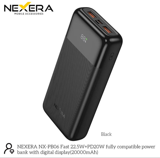 Nexera Powerbank 20000MAH 22.5W FASTCHARGE NX-PB06