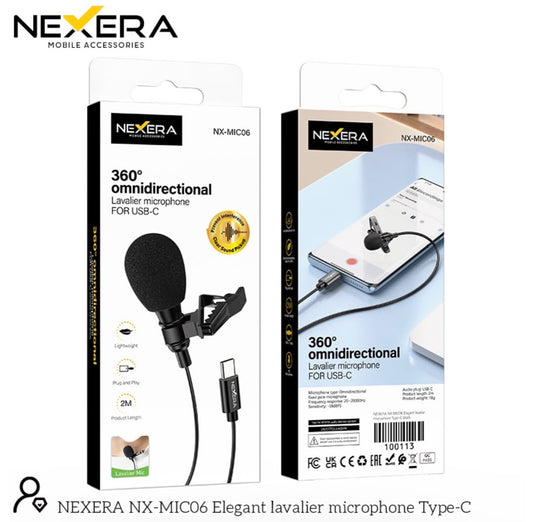 Nexera omnidirectional Lavalier microphone