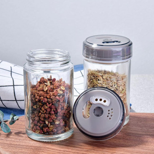 6-Jar Revolving Spice Rack Organizer with Rotating Stand and Salt & Pepper Shakers