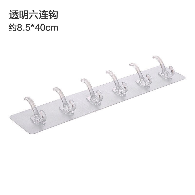 6-Row Self-Adhesive Wall Hooks