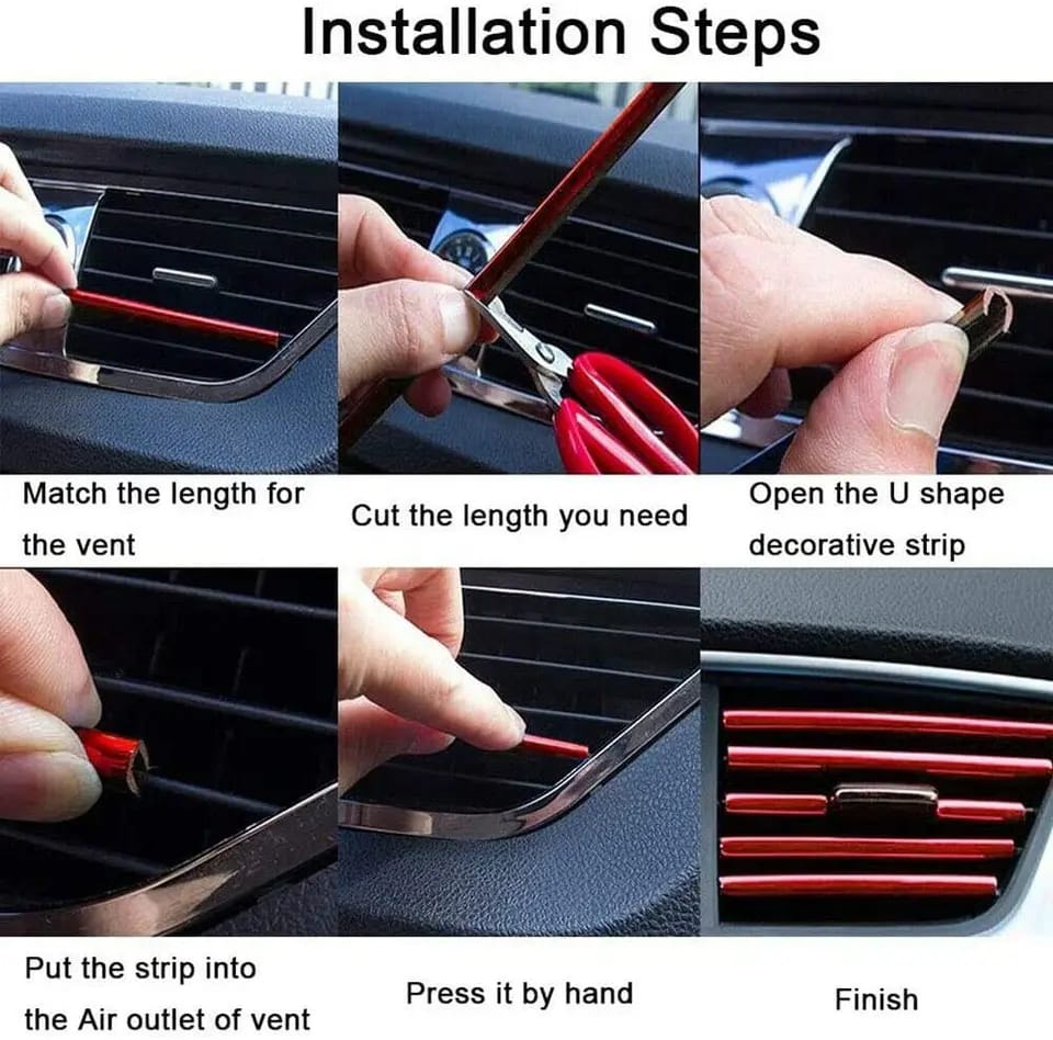 10-Piece Car AC Vent Decoration Strips
