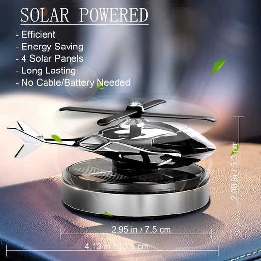 Solar Powered Helicopter Car Air Freshener Rotating Aromatherapy Diffuser for Car, Home & Office