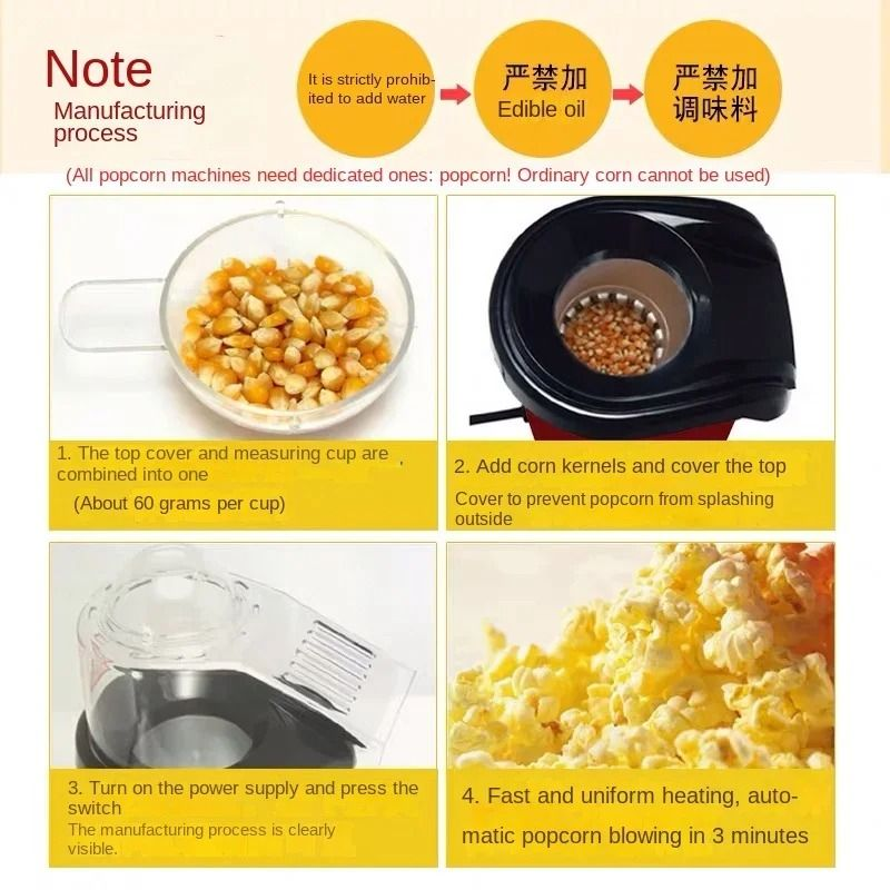 MINIJOY Oil-Free Popcorn Maker