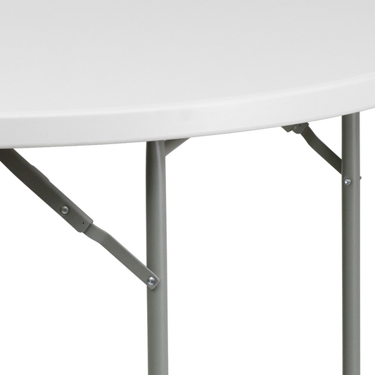 Round Plastic Event Folding Table, White